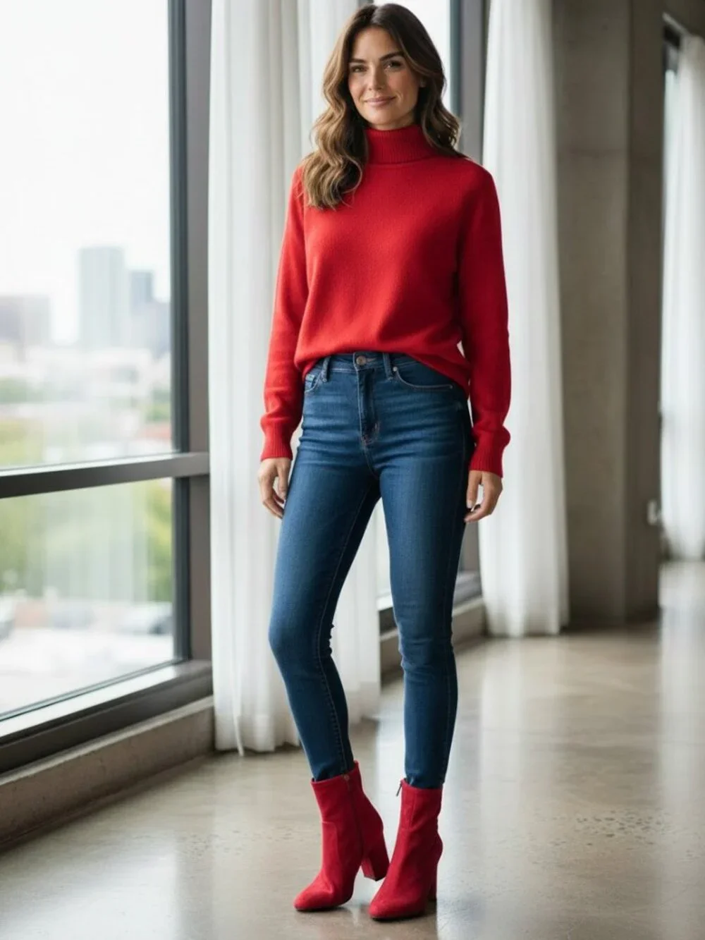 Marc Fisher Red Suede Ankle Boots, size 7.5